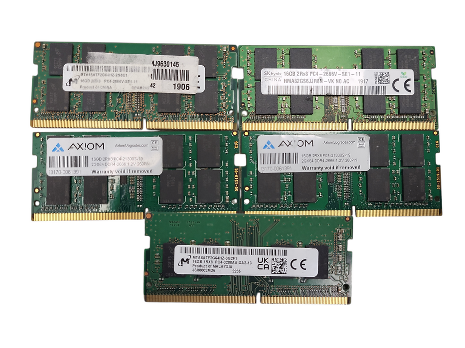 Lot of 5x Various Brands 16GB PC4 Desktop memory $