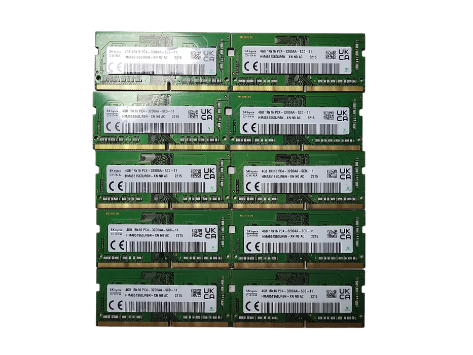 Lot of 10x SK Hynix 4GB PC4-3200AA SODIMM (Laptop RAMs)  Q$