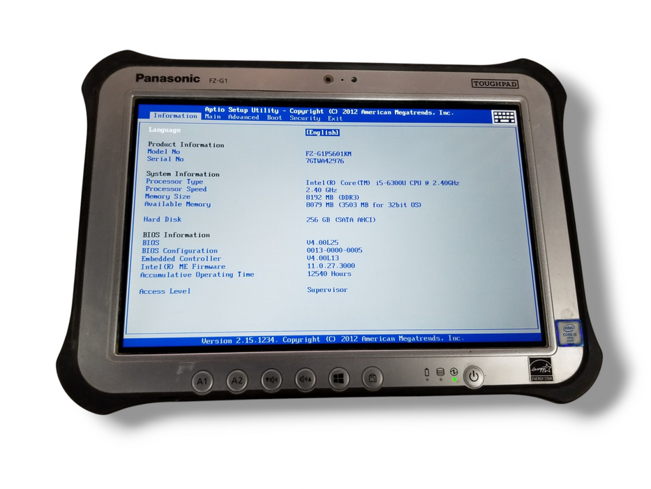 Panasonic TOUGHPAD FZ-G1 Core i5-3437U 256GB SSD 8GB RAM - *READ* Q