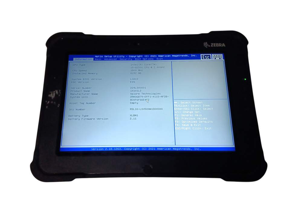 Lot of 30x Zebra Xplore iX101L2 i5-8250U, 8GB RAM - No HDD