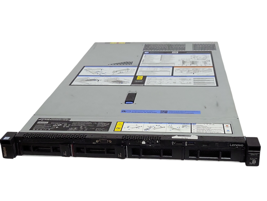 Lenovo SR570 1U Server with 2x PSU, Avago RAID 530-8i, 2x HDD Trays, READ _