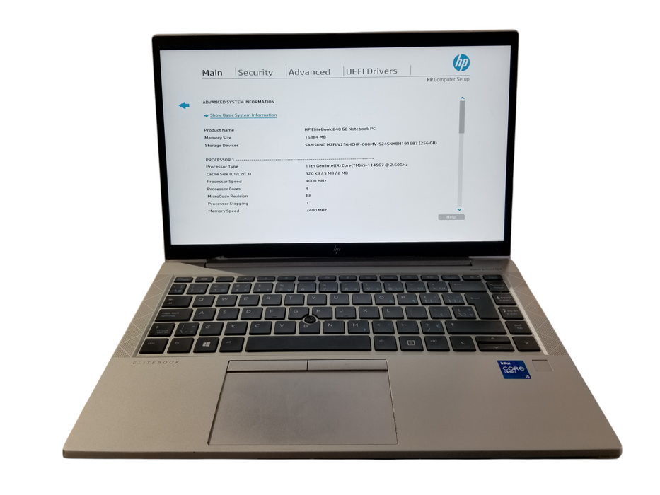 HP EliteBook 840 G8 Core i5-1145G7 @2.6GHz 16GB RAM DDR4 256GB NVMe *READ*  Lap200