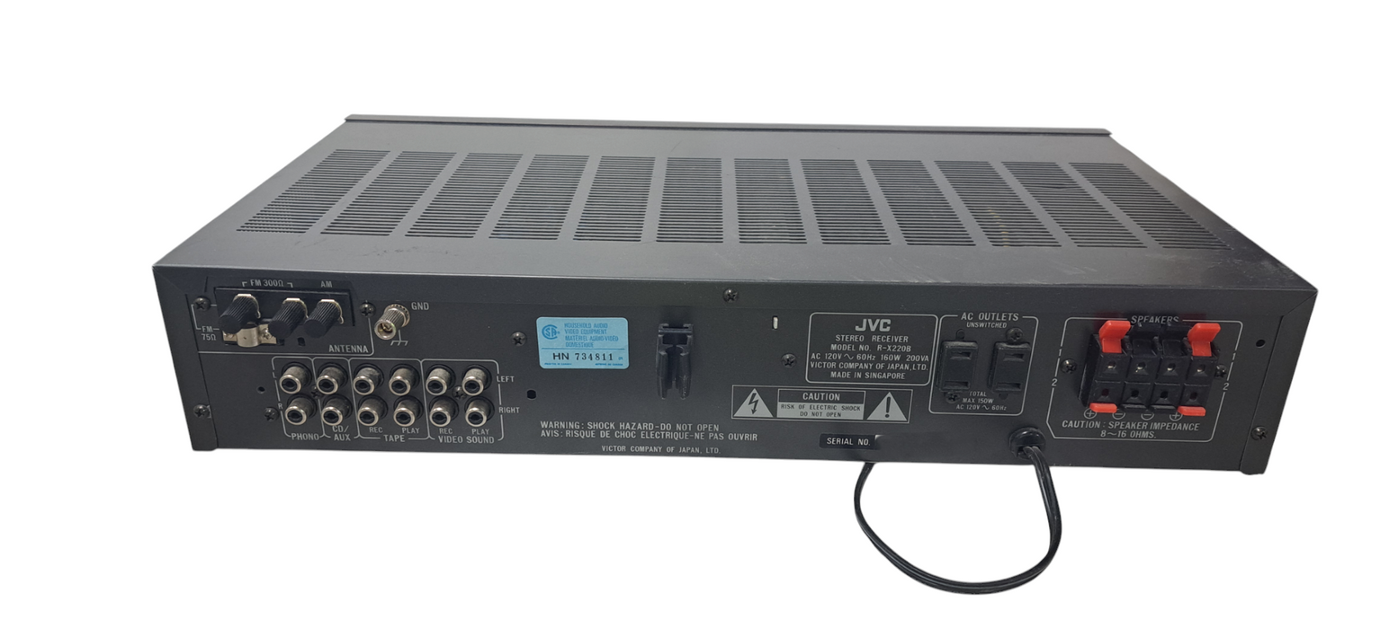 JVC Digital Synthesizer Stereo Receiver AM FM phono tape R-X220B