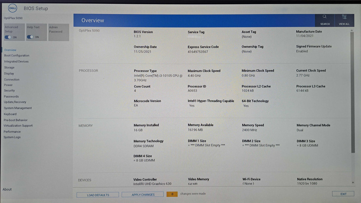 Dell OptiPlex 5090 SFF | Intel Core i3-10105 @3.7GHz, 16GB DDR4, 256GB NVMe )