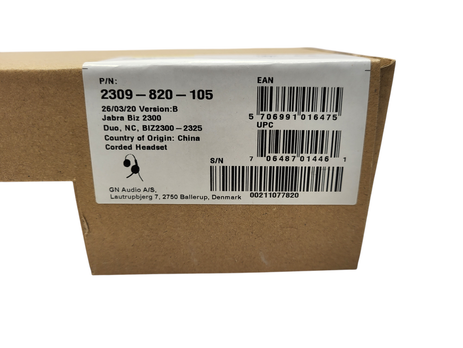 Jabra Biz 2300 Corded Headset (HSC015) 2303-820-105 Brand new Q$