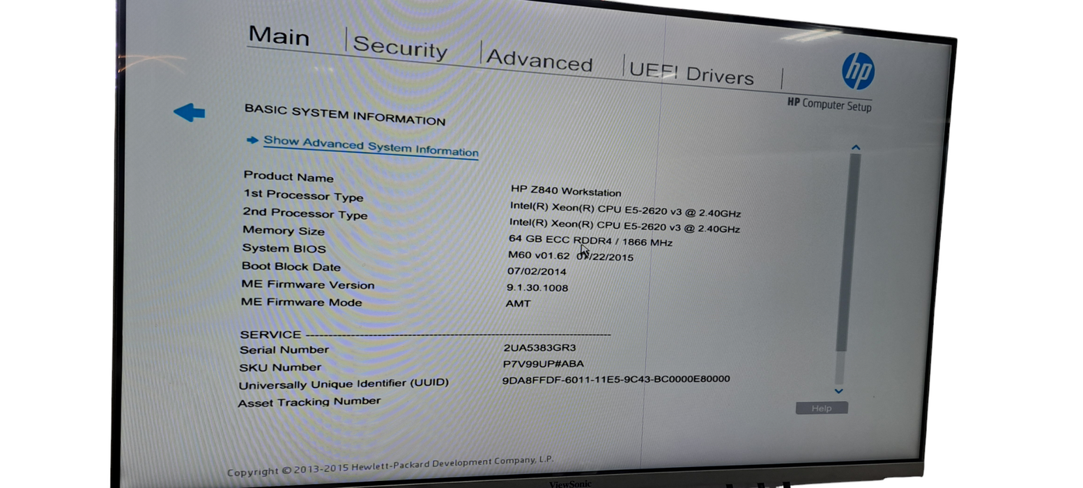 HP Z840 Workstation|Xeon E5-2620 v3|64GB DDR4|No HDD|Quadro M 2000| READ