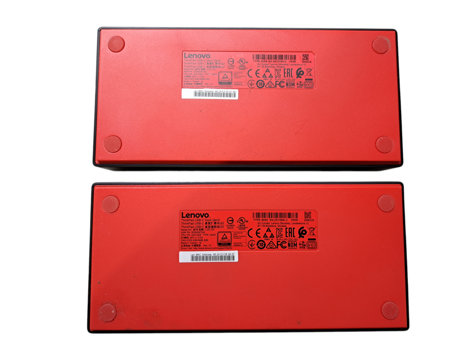 Lot of 2x Lenovo ThinkPad USB-C Dock Gen 2 LDC-G2 40AS | TESTED