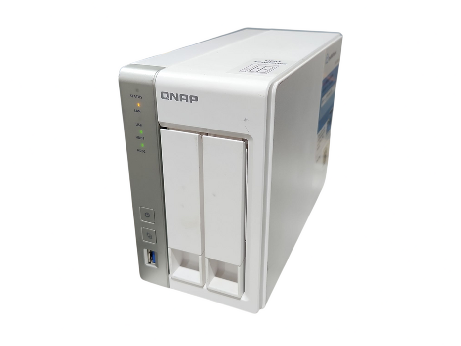 QNAP TS-231, 2 Bay NAS with 2x 1TB HDDs, No Power adapter