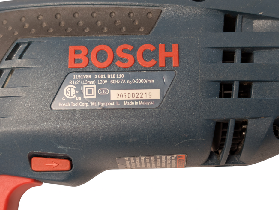 Bosch 1191VSR Variable Speed 1/2" inch Corded Hammer Drill Cord  -