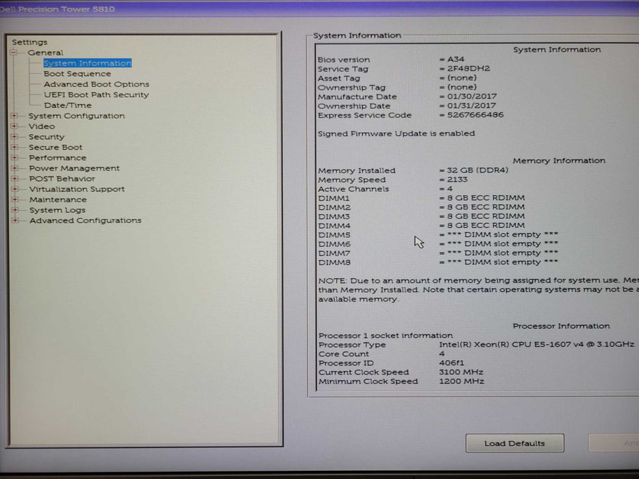 Dell Precision T5810 Xeon E5-1607v4 32GB DDR4 3TB HDD FirePro W7100, 685W _