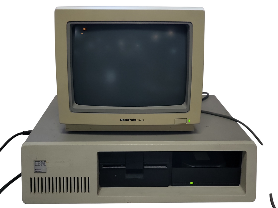 IBM Personal Computer 5150 with DataTrain V242A monitor _