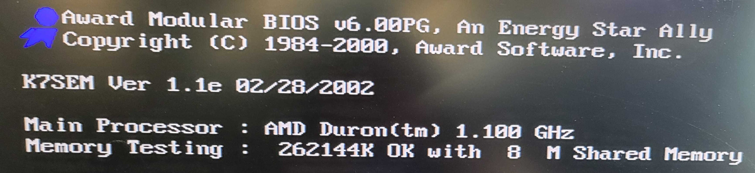 AMD Duron @ 1.1GHz ECS K7SEM 256MB SD RAM NO HDD %