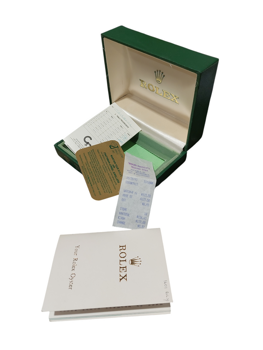 Vintage Empty Rolex Box ,Oyster - Tags 1993 ,with Certificate 1601 Roly  =
