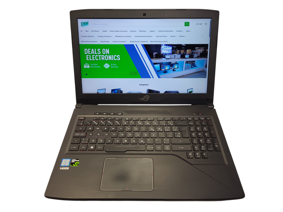 Asus Strix GL503 i7-8750H @ 2.2GHz 24GB DDR4 256GB NVMe GTX 1050Ti  $ Lap200