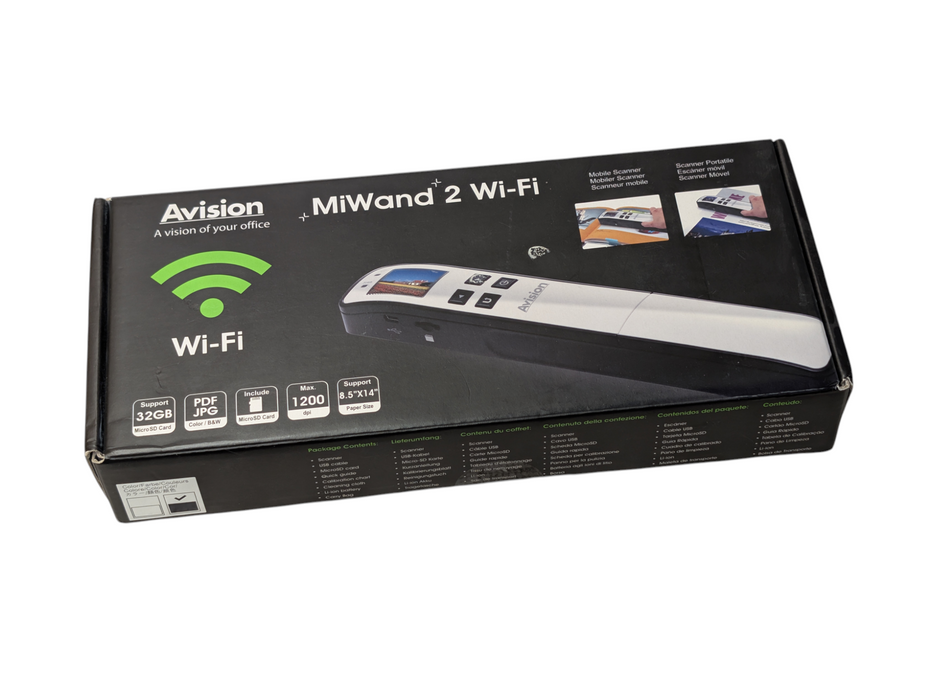 Avision MiWand 2 Wi-Fi Mobile Document Scanner 000-0783B-01G Q-