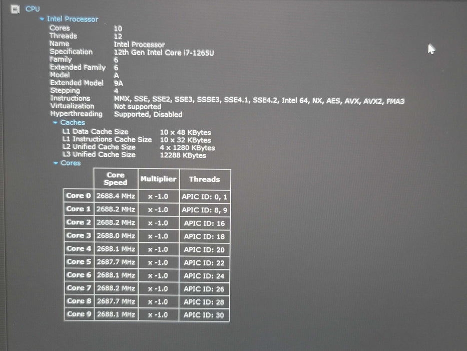 Lenovo ThinkPad X1 Carbon Gen 10 i7-1256U 16GB RAM 256GB NVMe  β Lap200