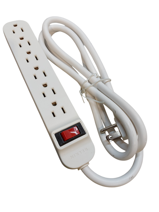 Lot 2x Belkin F9P609-05R-DP Power Strip 6 Outlets 5' Right-Angle Cord