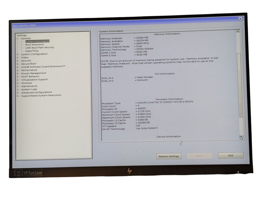 DELL OptiPlex 3080 micro Intel Core i5-10500T 16GB RAM 256GB NVMe SSD  -