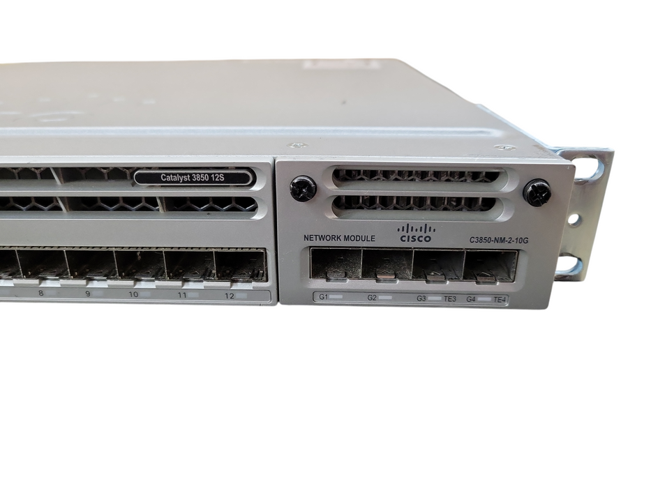 Cisco WS-C3850-12S-E V02 | 12-Port SFP Ethernet Network Switch | 2x PSU w/ !