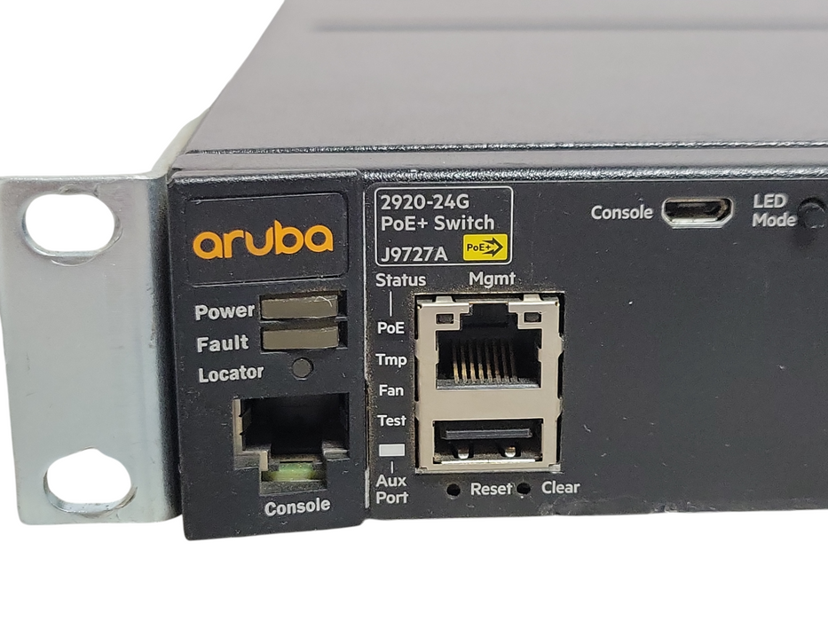 Aruba 2920-24G PoE+ 24-Port Gig Managed Switch J9727A W/ rack mount Ears _