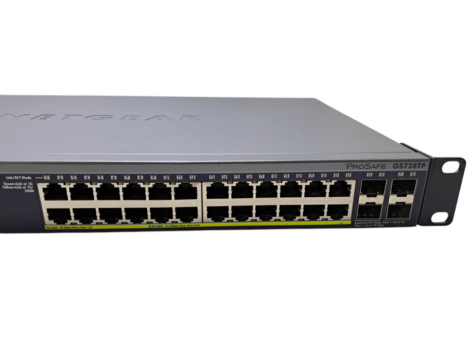 NetGear ProSafe GS728TP | 24-Port Gigabit PoE Smart Switch w/ 4x SFP