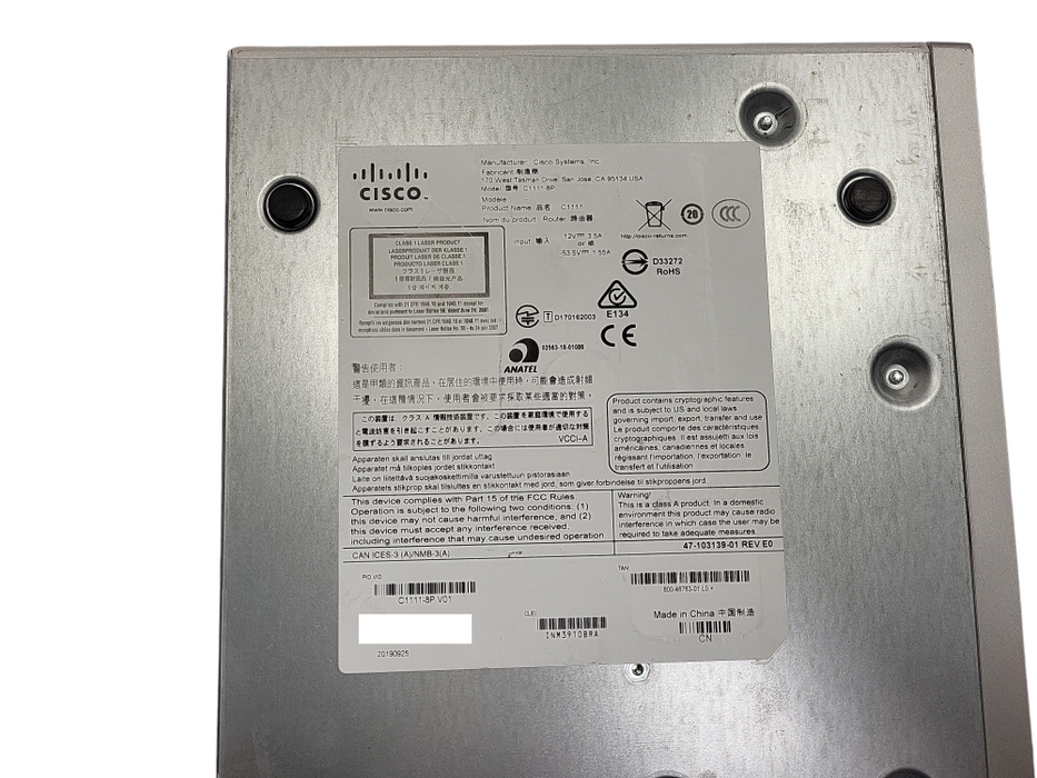 Cisco ISR 1100 Series C1111-8P Integrated Services Router No AC Q$
