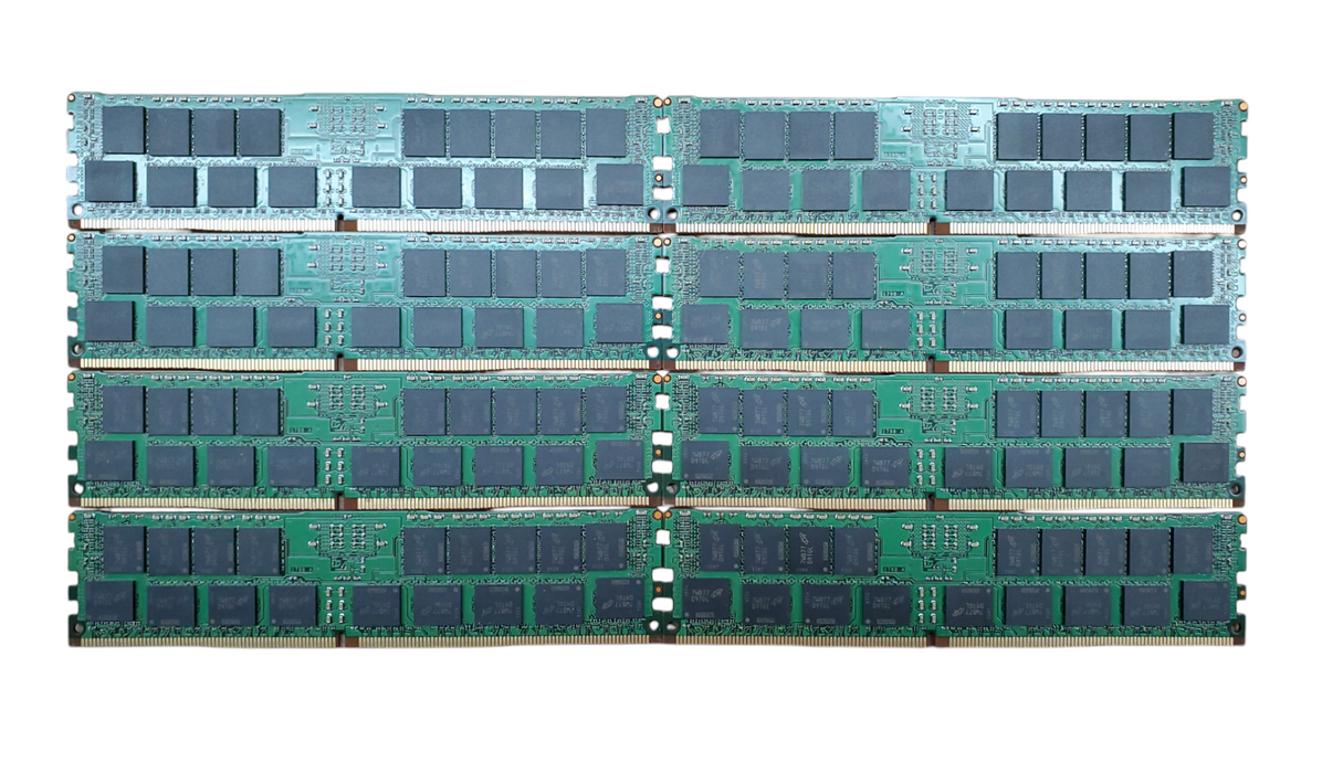 Lot 8x Micron 16GB 2RX4 PC4-2400T-R DDR4 Server RAM