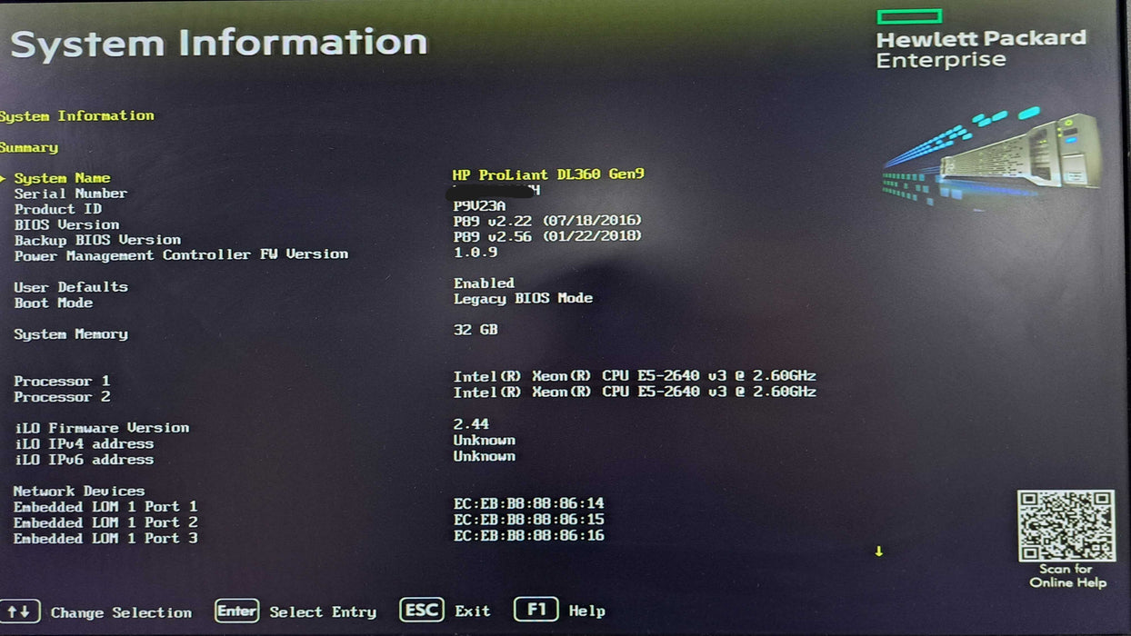 HP DL360 Gen9 1U 8x 2.5"| 2x Xeon E5-2640 v3 @2.60GHz, 32GB DDR4, P440ar