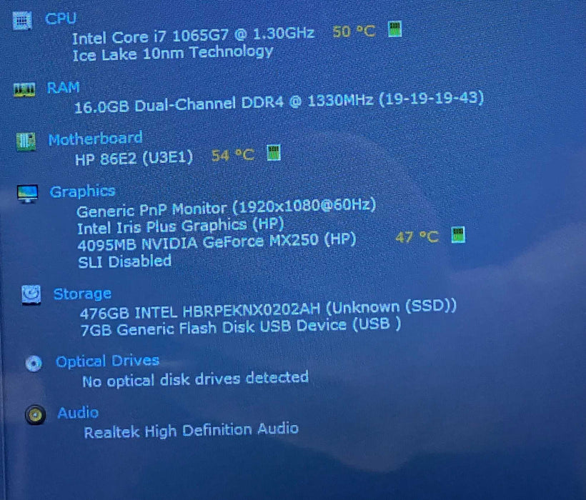 HP Pavilion 15 TOUCH i7-1065G7 GeForce MX250 4GB GPU 16GB RAM 512GB SSD  Lap200