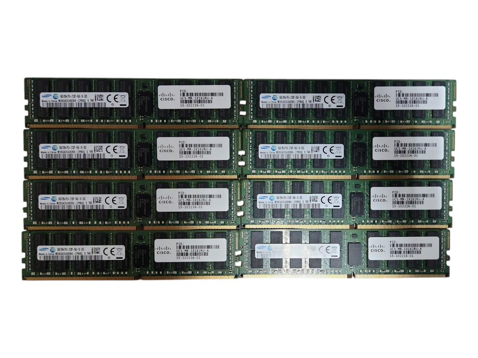 Lot of 8x Samsung 16GB 2Rx4 PC4-2133P-RA0, DDR4 Server Memory