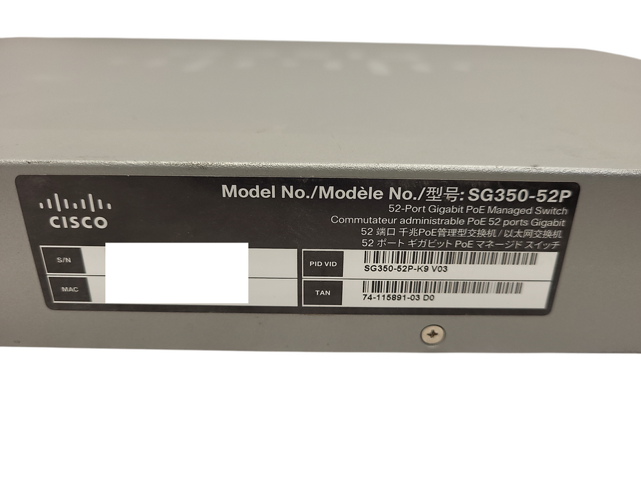 Cisco SG350-52P-K9 V03 | 52-Port Gigabit PoE Managed Switch Q$