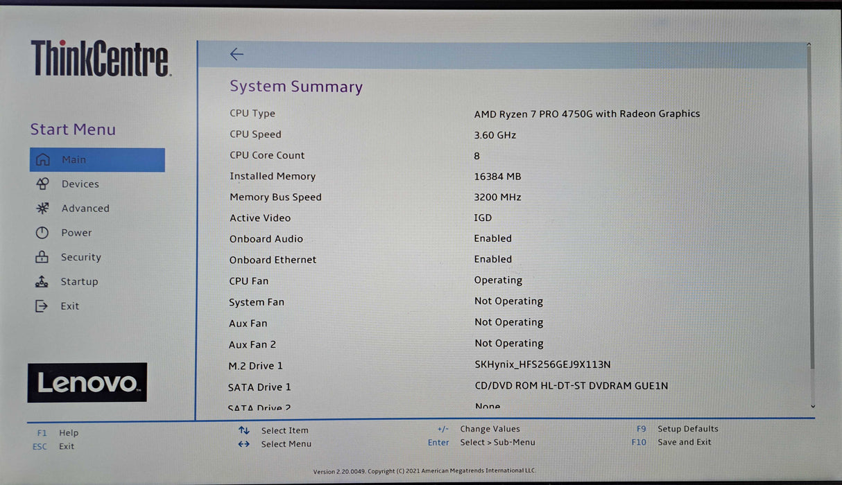 Lenovo ThinkCentre M75s Gen 2 | Ryzen 7 PRO 4750G, 16GB DDR4, 256GB NVMe )
