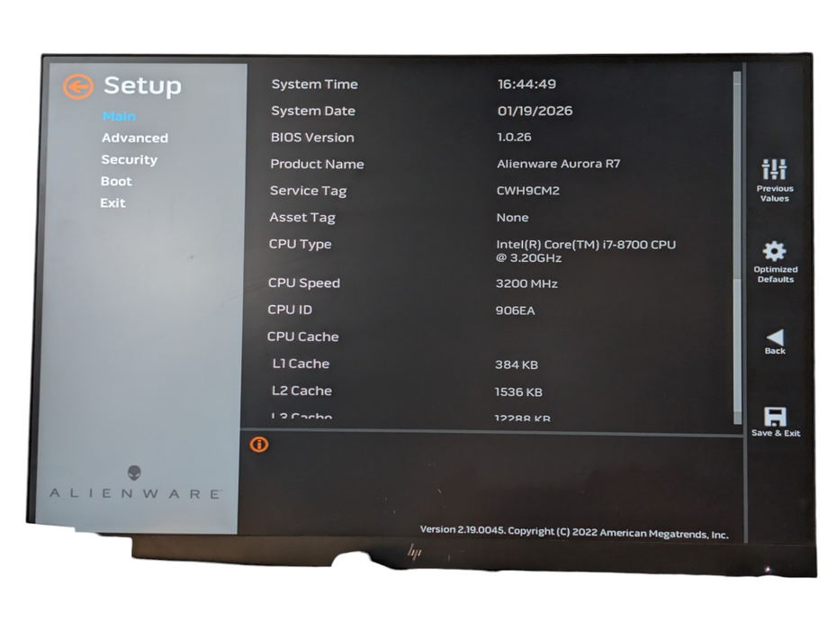 DELL Alienware Aurora R7 Desktop Intel Core i7-8700 32GB RAM 512GB NVMe SSD -