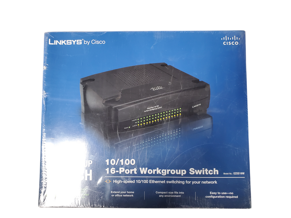 Cisco Linksys 10/100 16-Port Workgroup Switch EZXS16W Home or Office
