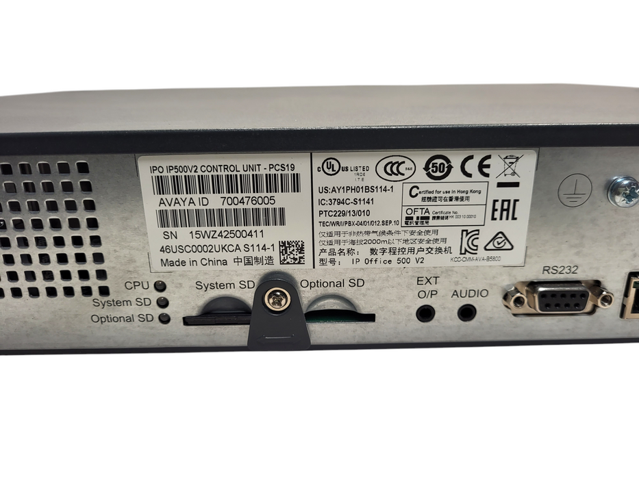 AVAYA IP OFFICE IP500 V2 700476005 CONTROL UNIT 2MODULES+SD CARD  $