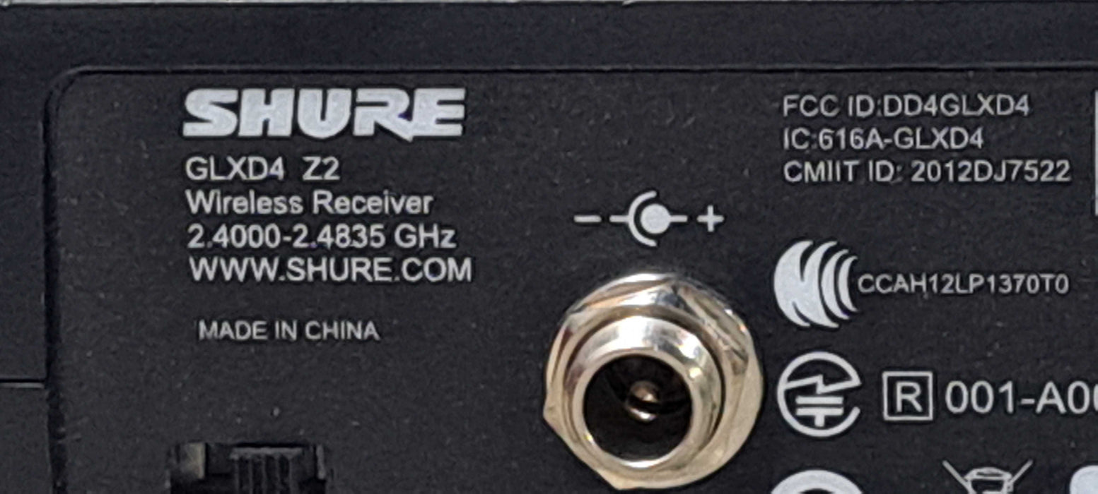 Shure GLXD4 Z2 Wireless Receiver 2.4000-2.4835 GHz | No Adapter