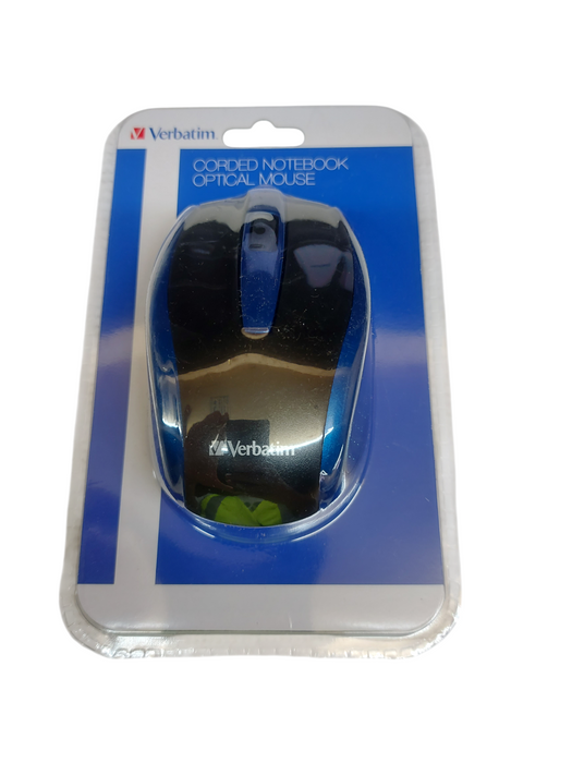 Lot 4x - Verbatim Corded Notebook Optical Mouse - Blue