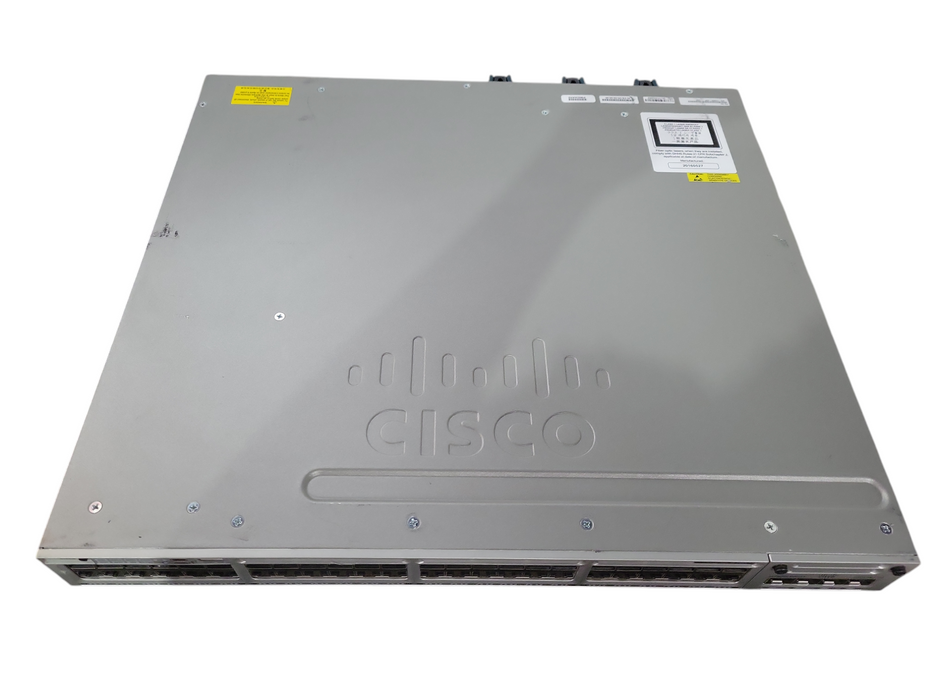 Cisco WS-C3850-48P-L 48-Port PoE+ Gigabit Switch w/ C3850-NM-2-10G 2x PSU !