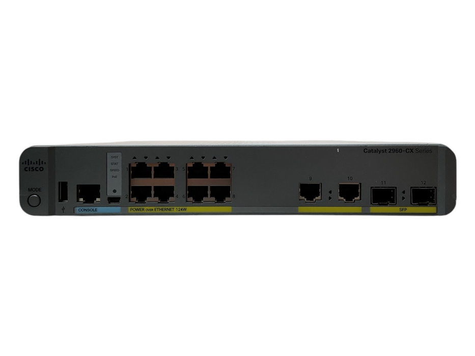 Cisco WS-C2960CX-8PC-L 8-Port GbE PoE+ 2x 1G SFP Switch