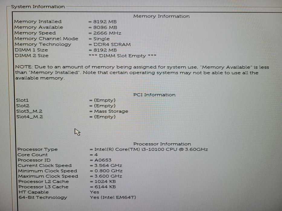 Dell OptiPlex 3080 SFF, i3-10100 3.60GHz, 8GB DDR4, 128GB NVMe !