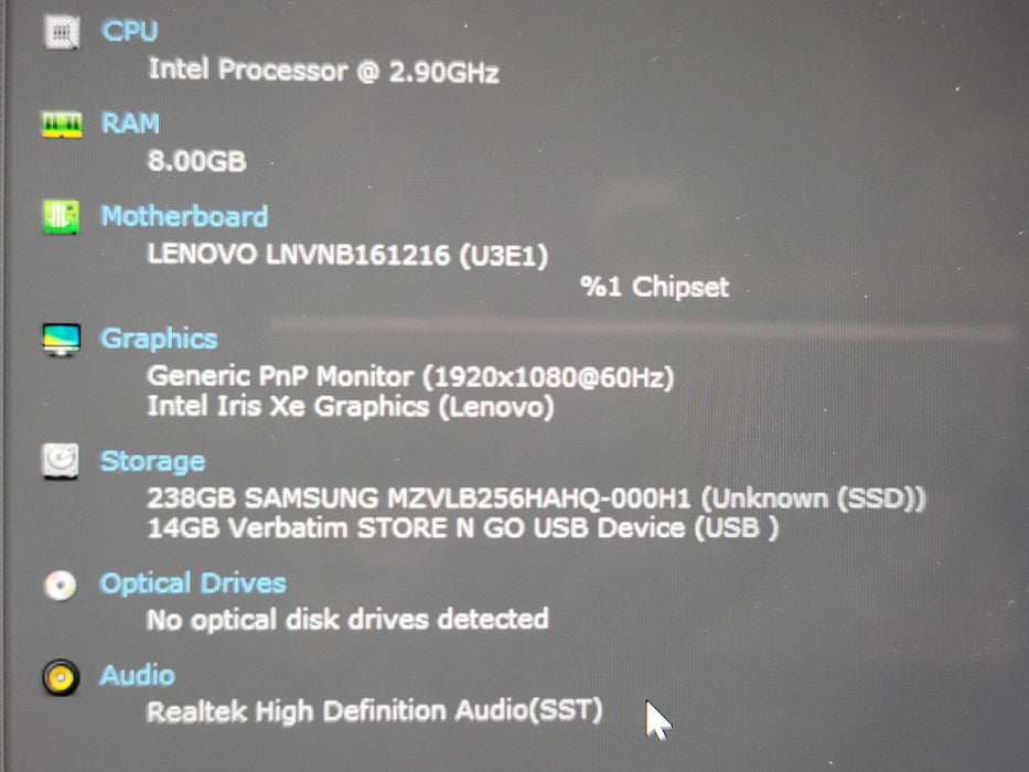 Lenovo Yoga 9 14ITL5 i7-1195G7 8GB RAM 256 GB NVMe READ β Lap200