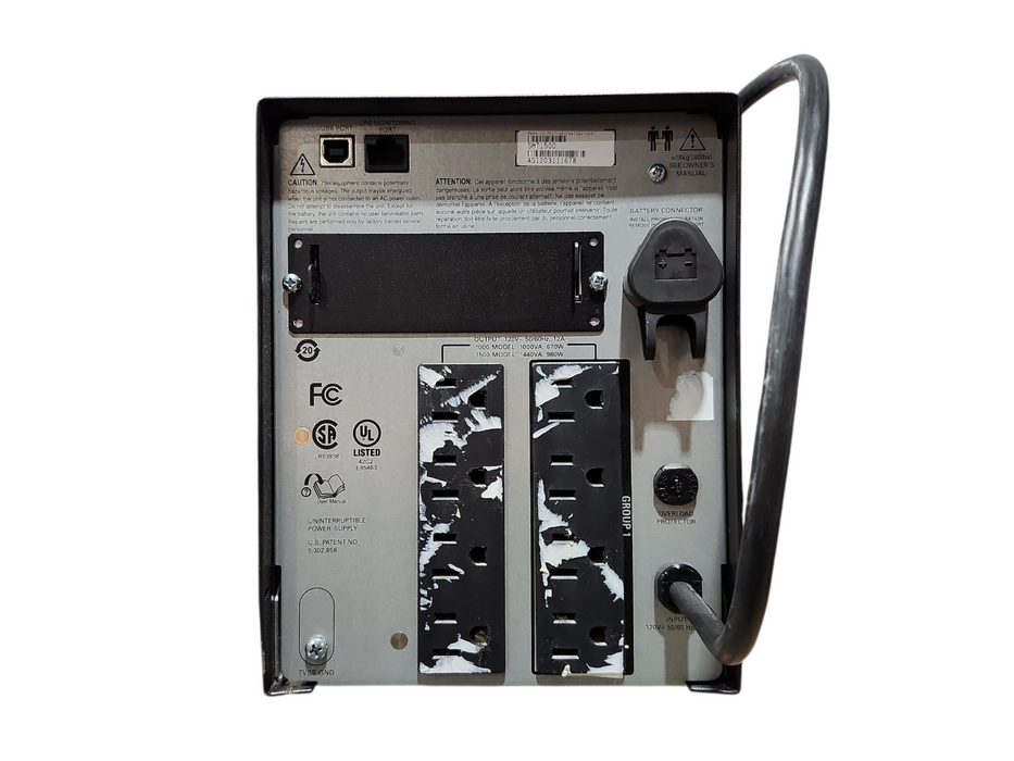 APC SMT1500 Smart-UPS 1500 120V 8 Outlet Uninterruptable Power Supply