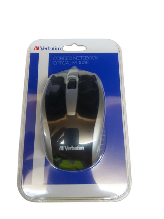 Lot 4x - Verbatim Corded Notebook Optical Mouse - Grey Q