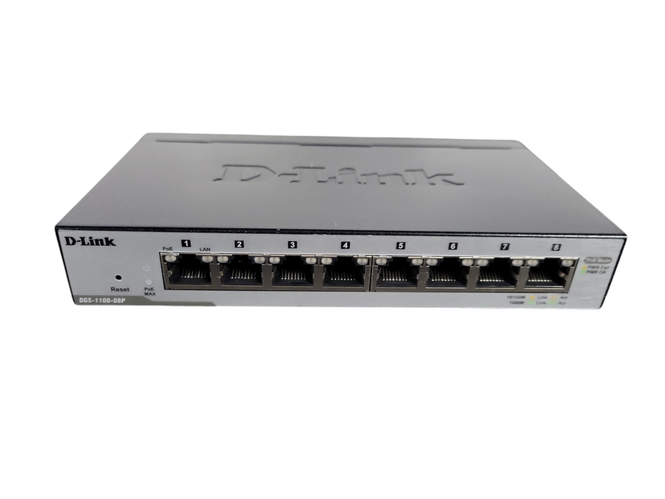 D-Link DGS (DGS-1100-08P) 8-Ports Ethernet Switch !