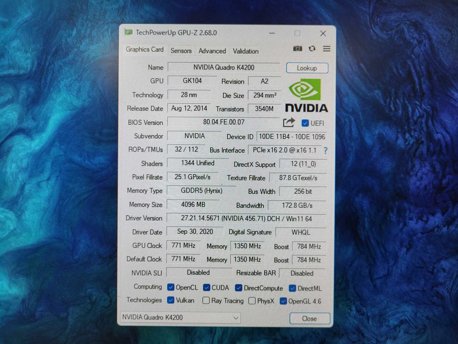 Lot of 14x NVIDIA Quadro K4200 4GB GDDR5 GK104 Workstation Graphics Card  $