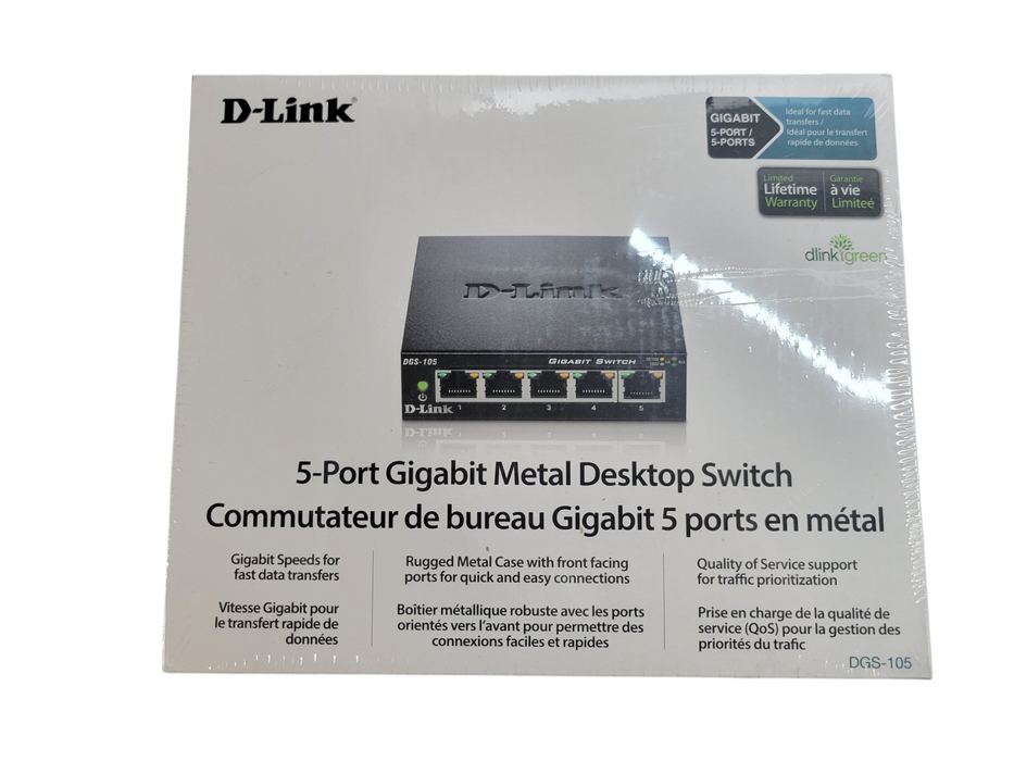 D-Link 5-Port Gigabit Metal Desktop Switch ( DGS-105) %