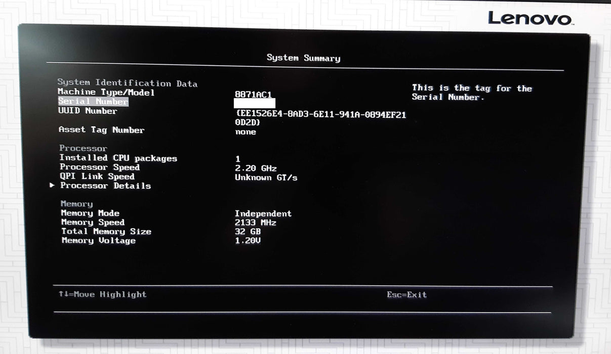 Lenovo System x3650 M5, 2U, Xeon E5-2630 v4 @2.2GHz, 32GB DDR4, No HDD