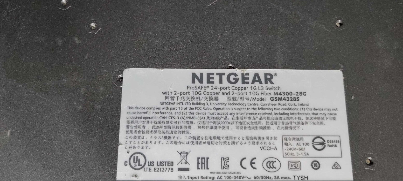 Netgear M4300-28G ProSAFE 24-Port 1G 2-Port 10GBASE-T 2-Port 10G SFP+ _