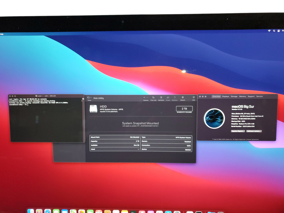 Apple iMac 27" 5K 2017, i5-7600, 16GB DDR4, 2TB + 28GB HDD