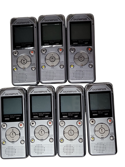Lot of 7x Olympus Digital Voice Recorder WS-801, No SD Card, READ _